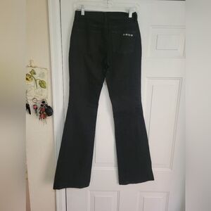 Bebe Jeans Black Y2K rhinestone On Back Logo 27x33